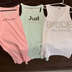 Lot of 3! Get into wedding mood w/ these 3 tanks